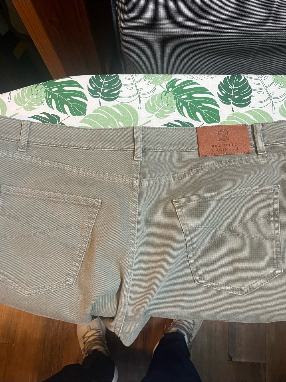 Brunello Cucinelli Men's Light Taupe Slim Straight Jeans